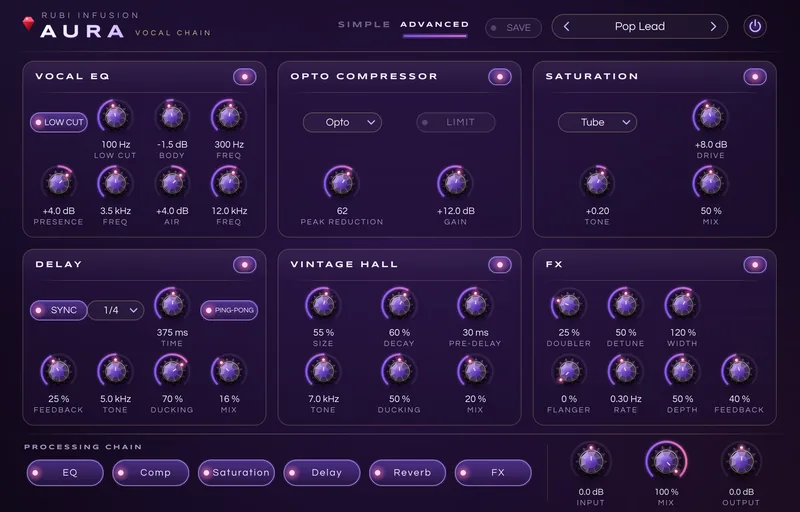 Aura advanced view